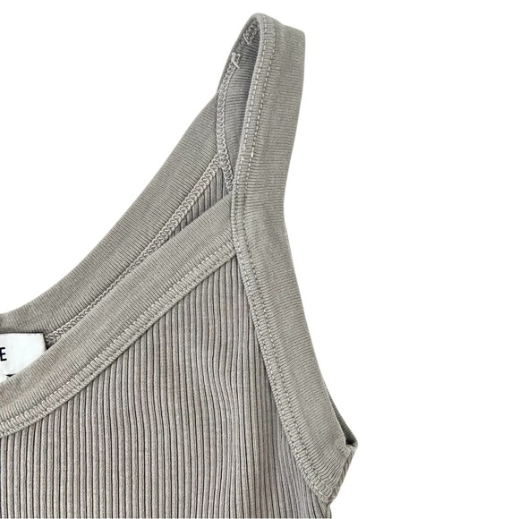 AGOLDE Jordan Tank - Gray Ribbed V-Neck Organic Cotton Tank Top sz XS - Picture 4 of 10